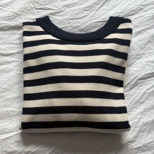 Zar Striped Navy and Cream Women's Sweater